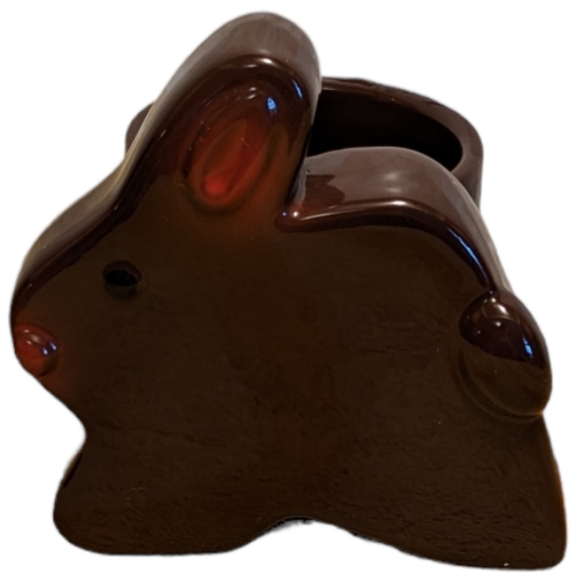 Dark Brown & White Bunny Rabbit Mini Planter or Votive Holder Set of 2 - Picture 9 of 15